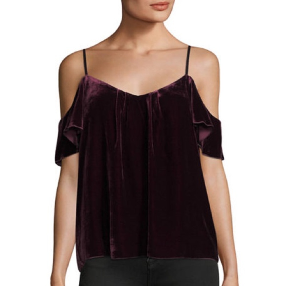 Joie Adorlee Cold-Shoulder Velvet Top